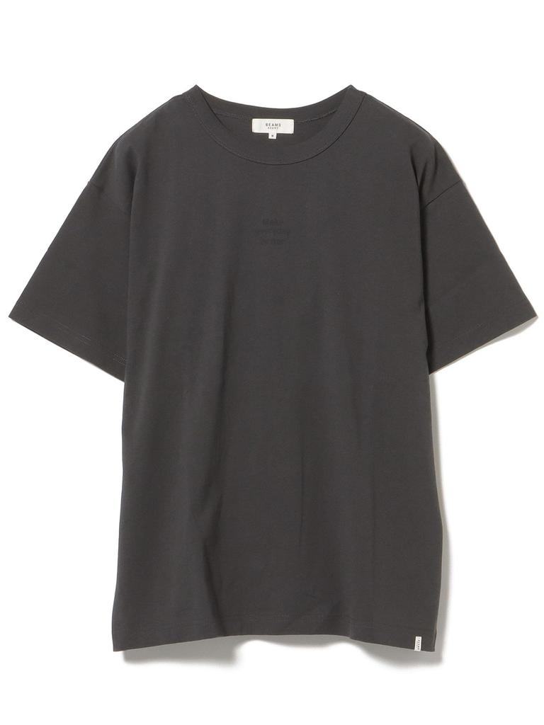 Beams Heart Printed Sasara Size 43080051213 Tee, B-HEART Logo, Embroidery, Women's, Charcoal, M,