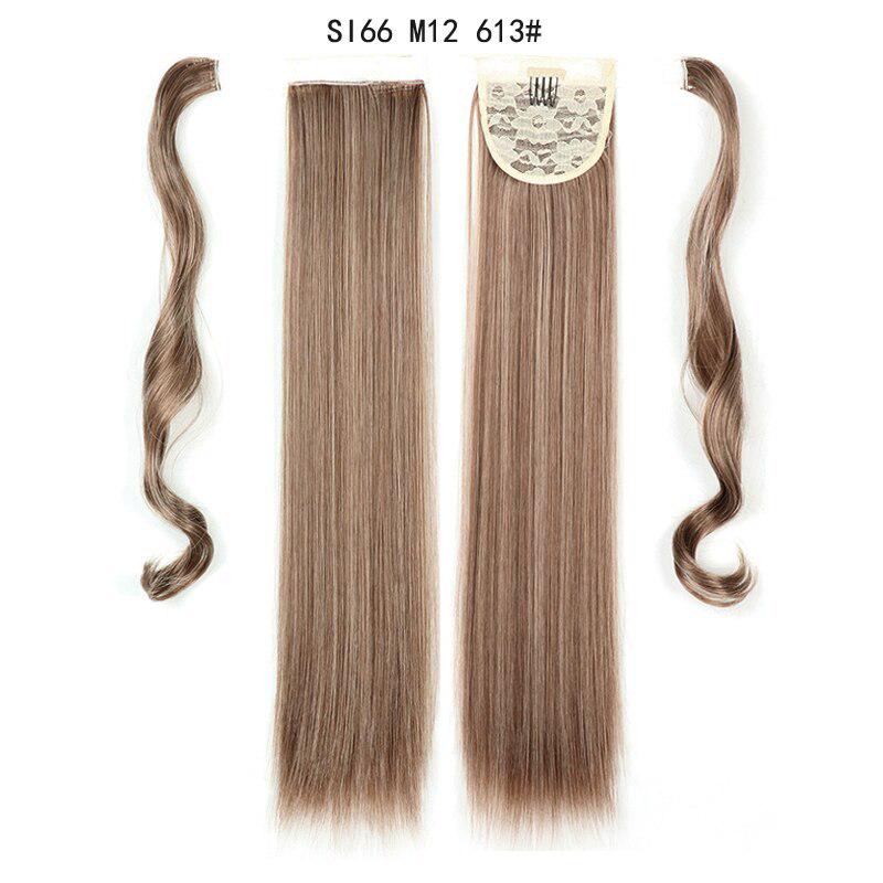 Long Straight Ponytail Synthetic Hair Fiber Heat Resistant Straight Hair With Ponytail Hair Extended Black Brown Headwea