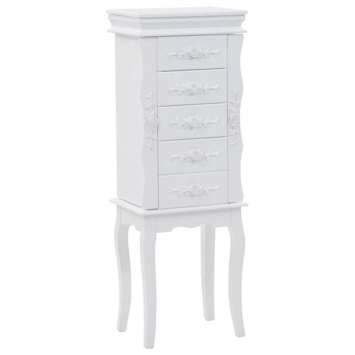 Armoire à bijoux sur pieds - Maison Exclusive - Blanc mat - MDF et pin - 34 x 26 x 94 cm