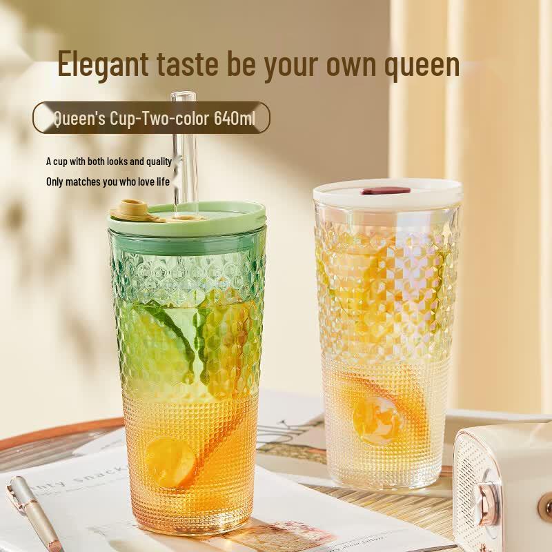 BAILOCK Queen s Colorful Two-Tone Glass Water Cup
