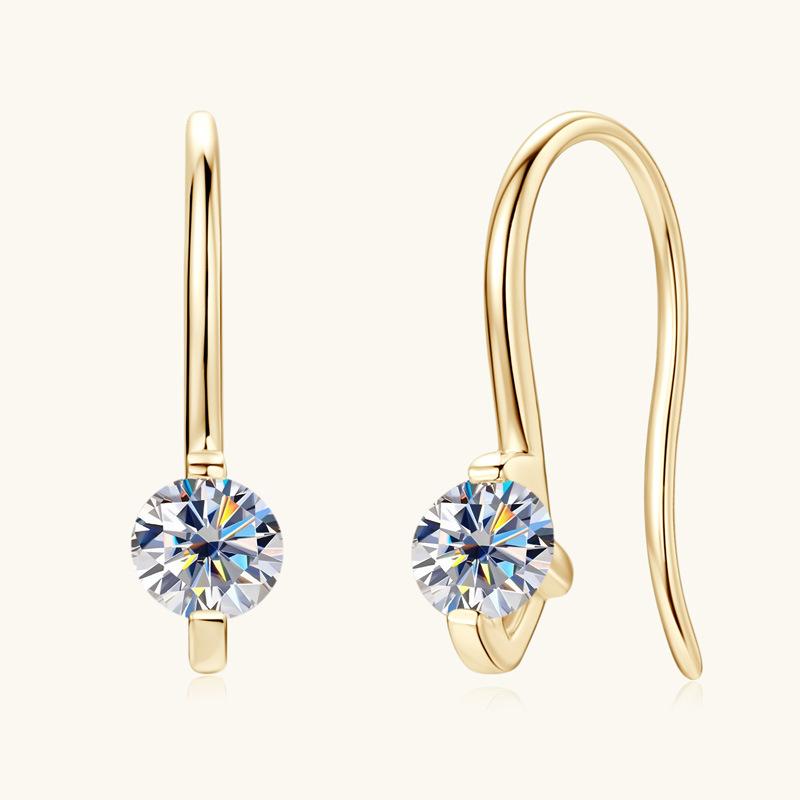 Silvere Glam New Moissanite Ear Hooks From Europe And America, High-end Design Earrings, Pure Silver S925 Earrings