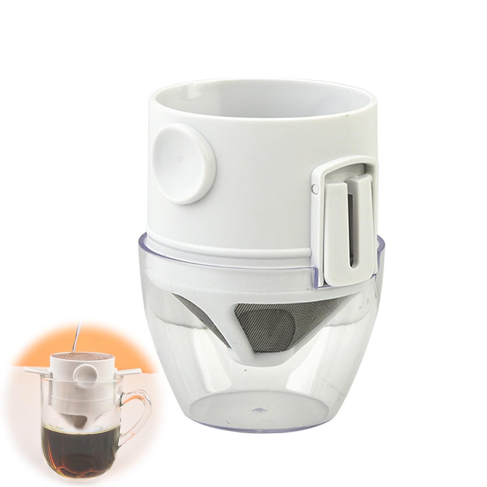 

PAVIKE Coffee Stainless No Paper Filter for Outdoor Use Dripper, Single-Serve, Steel, Double-Layer Mesh, Required, Compact, Portable,