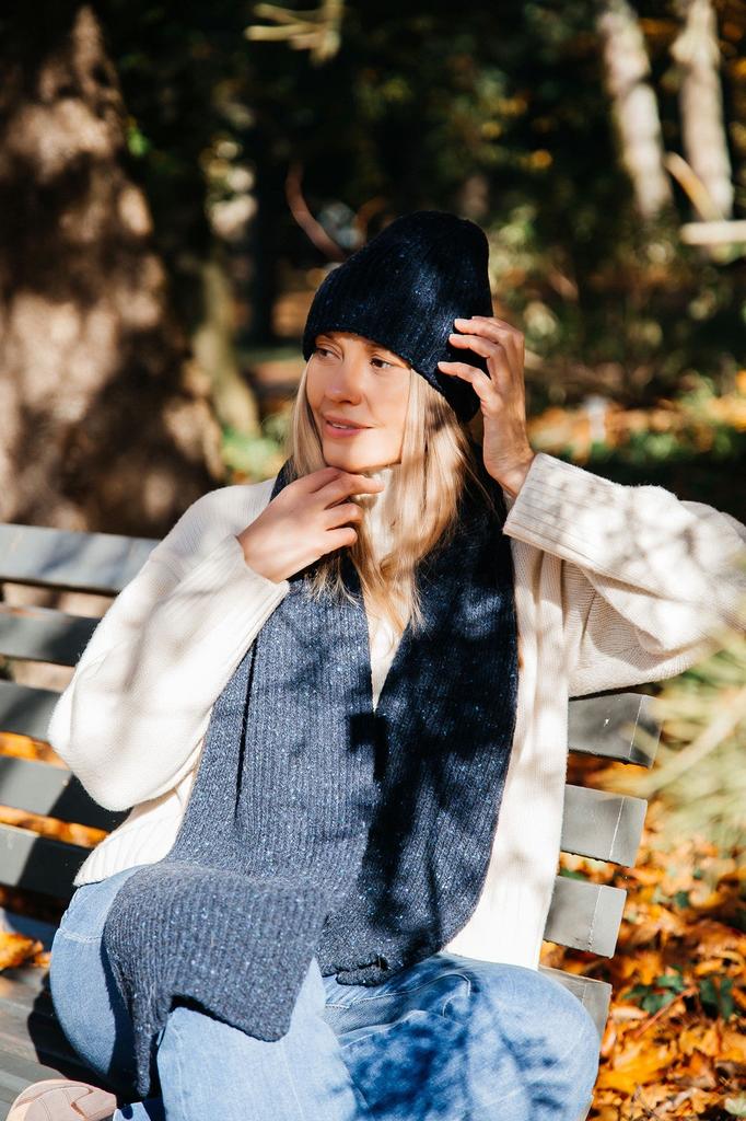 Woolen Scarf MIDNIGHT SKY Navy Blue