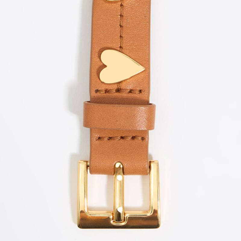 BIMBA Y LOLA [24FW] Brown Leather Heart Bracelet B246AIX011CAF