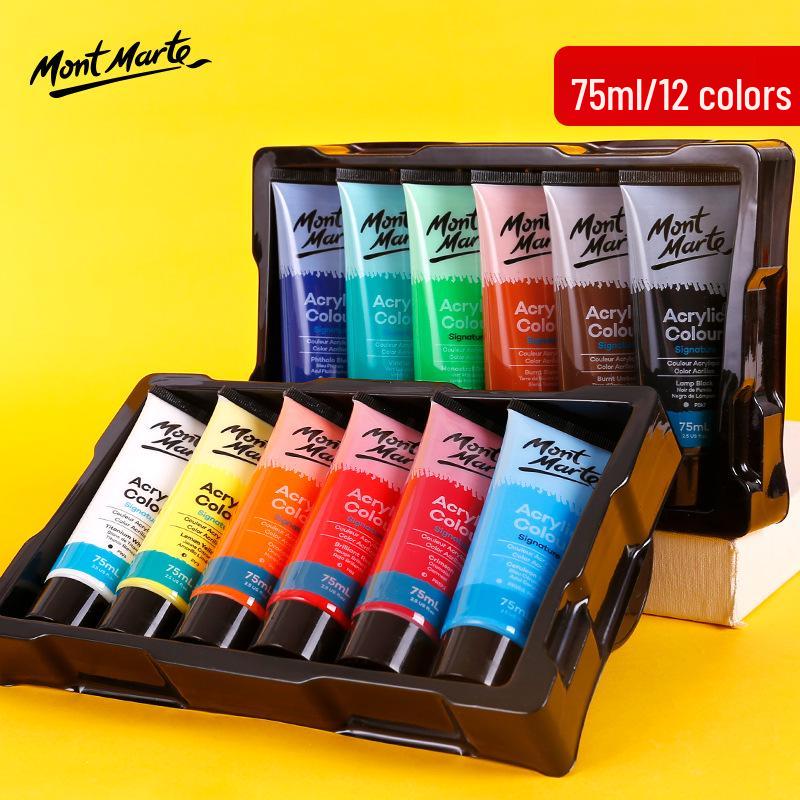 Montmartre 75ml Waterproof Non-Fading Acrylic Paint Set: Perfect for Children’s Textiles and Art Projects, Sunscreen Formula