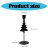 Black Pillar Candle Holder High Footed Metal Christmas Tree Shape Candlestick for Holiday Table Centerpieces Decoration