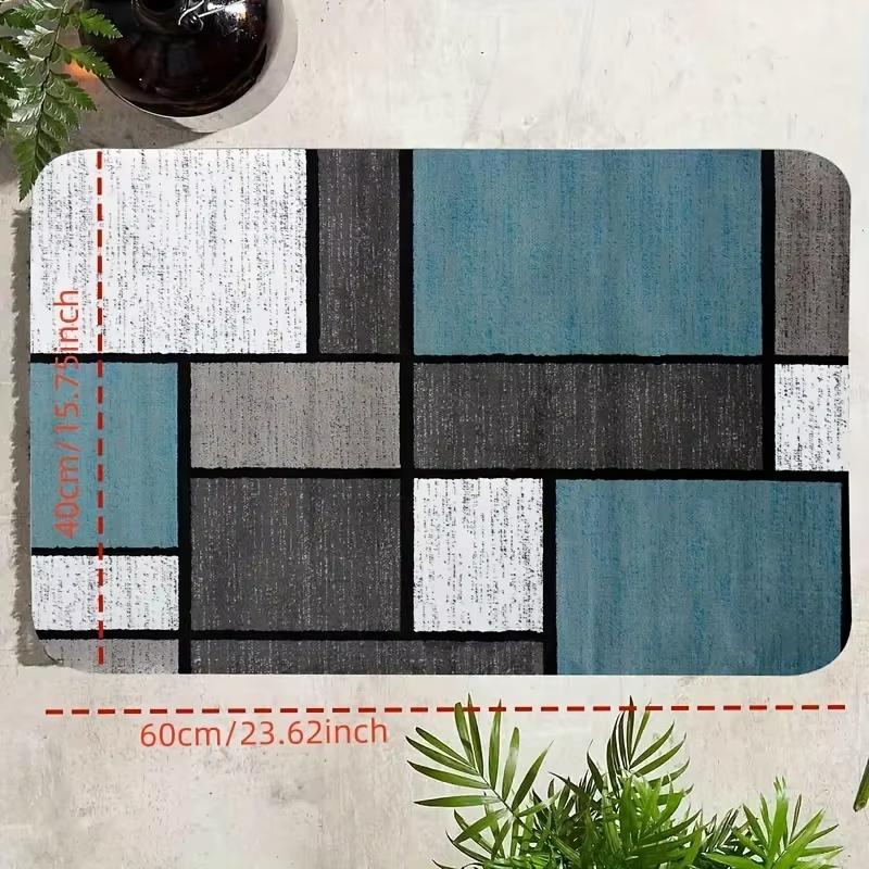 VIAMA Modern Geometric Kitchen Floor Mat, Corridor Laundry Room Long Rug Entrance Anti-Slip Door Mat Home Decoration