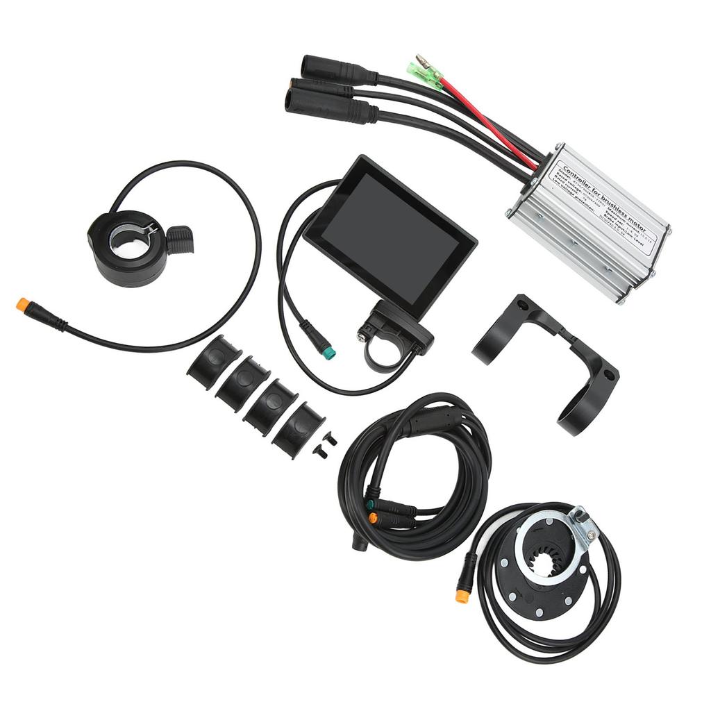 15A Electric Bike Controller Kit Waterproof LCD8S Meter 1 to 2 Wire Bicycle Modified Kit for 250W 350W Brushless Motor