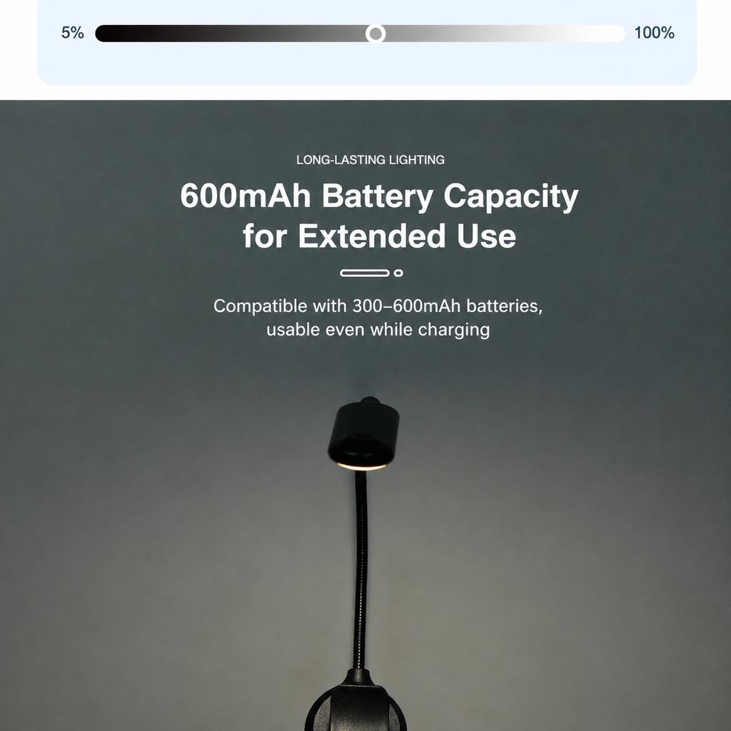 LED Desk Lamp Clip On USB Rechargeable Mini Reading Light for Students Study