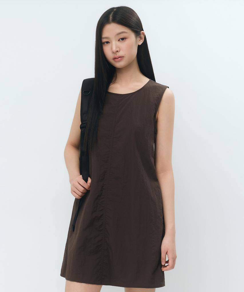 Musinsa Standard Woman Women'S Nylon Mini Dress [Dark Brown]