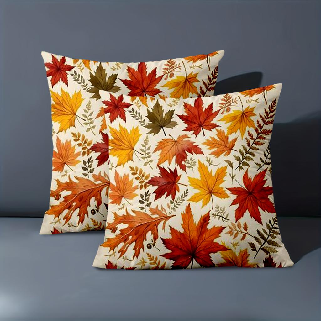1 Pieces Autumn Leaf Patterned Decorative Throw Pillow Cushions Polyester Pillowcase,sofa  Cushion Cov Headboard Pillow