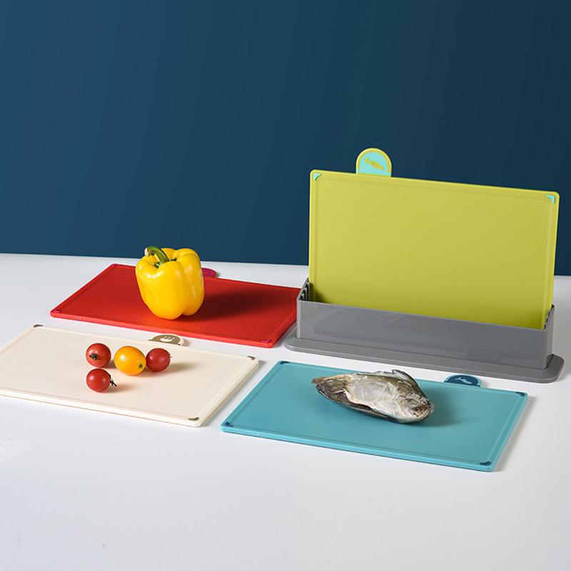 Creative Kitchen Cutting Board Set: Wheat Straw & PP Plastic - Four-Piece Food Classification Boards