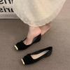 Flat-bottomed temperament gentle senior commuter single shoes women's shoes 2025 new spring French square head Mary Jane ladyshoes