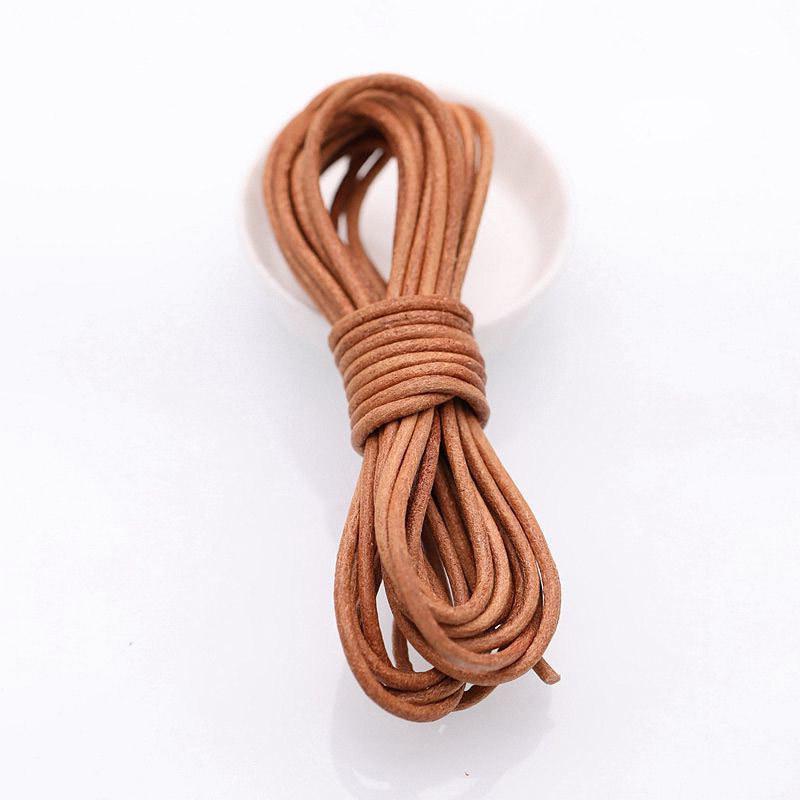 Superfine Vintage Genuine Cowhide Leather Cord - 1/1.5/2mm, Vegetable Tanned, for DIY Necklace & Bracelet Weaving