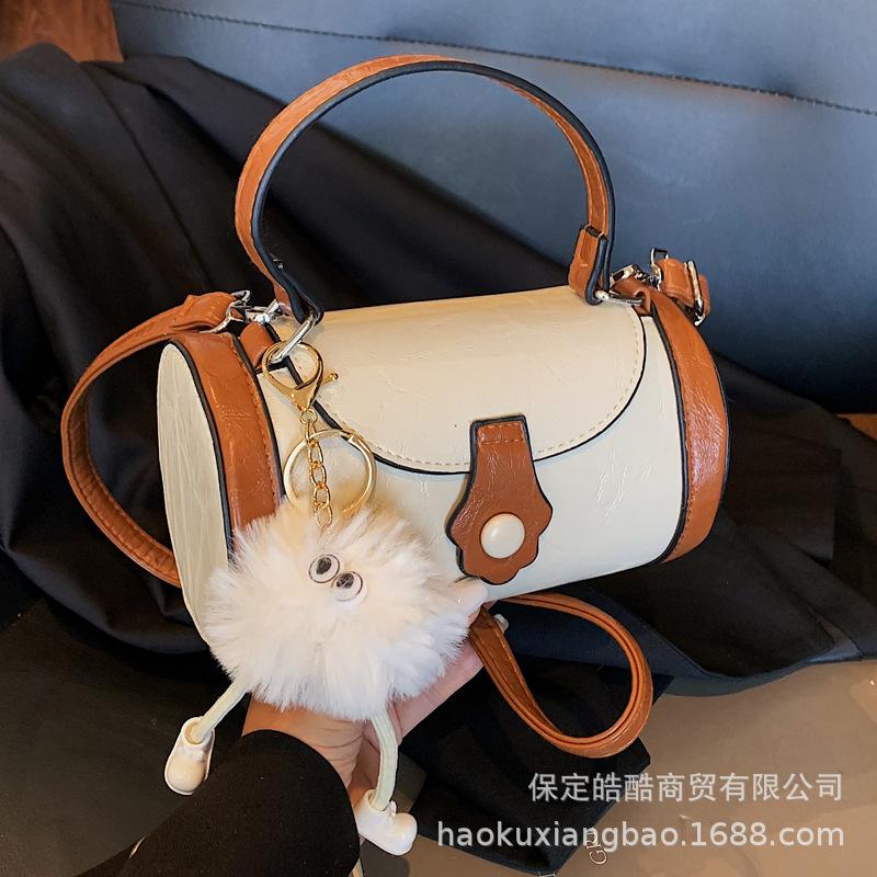 Fashion Contrasting Color Portable Small Bag Women's 2025 New High-end Versatile Messenger Bag Exquisite Small Bag Pillow Bag