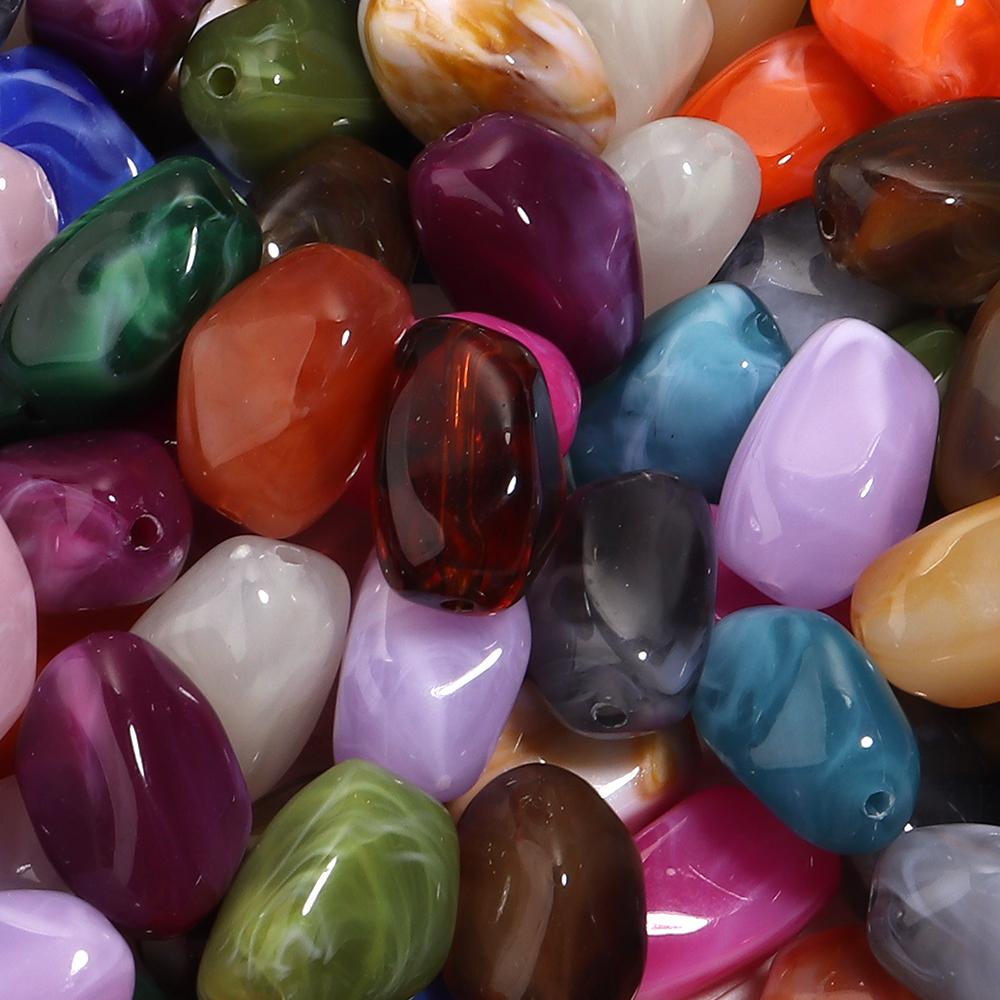 20pcs/lot Colorful Irregular Beads Imitation Stone Loose Spaced Acrylic Beads For DIY Charms Bracelet Necklace Jewelry Accessory