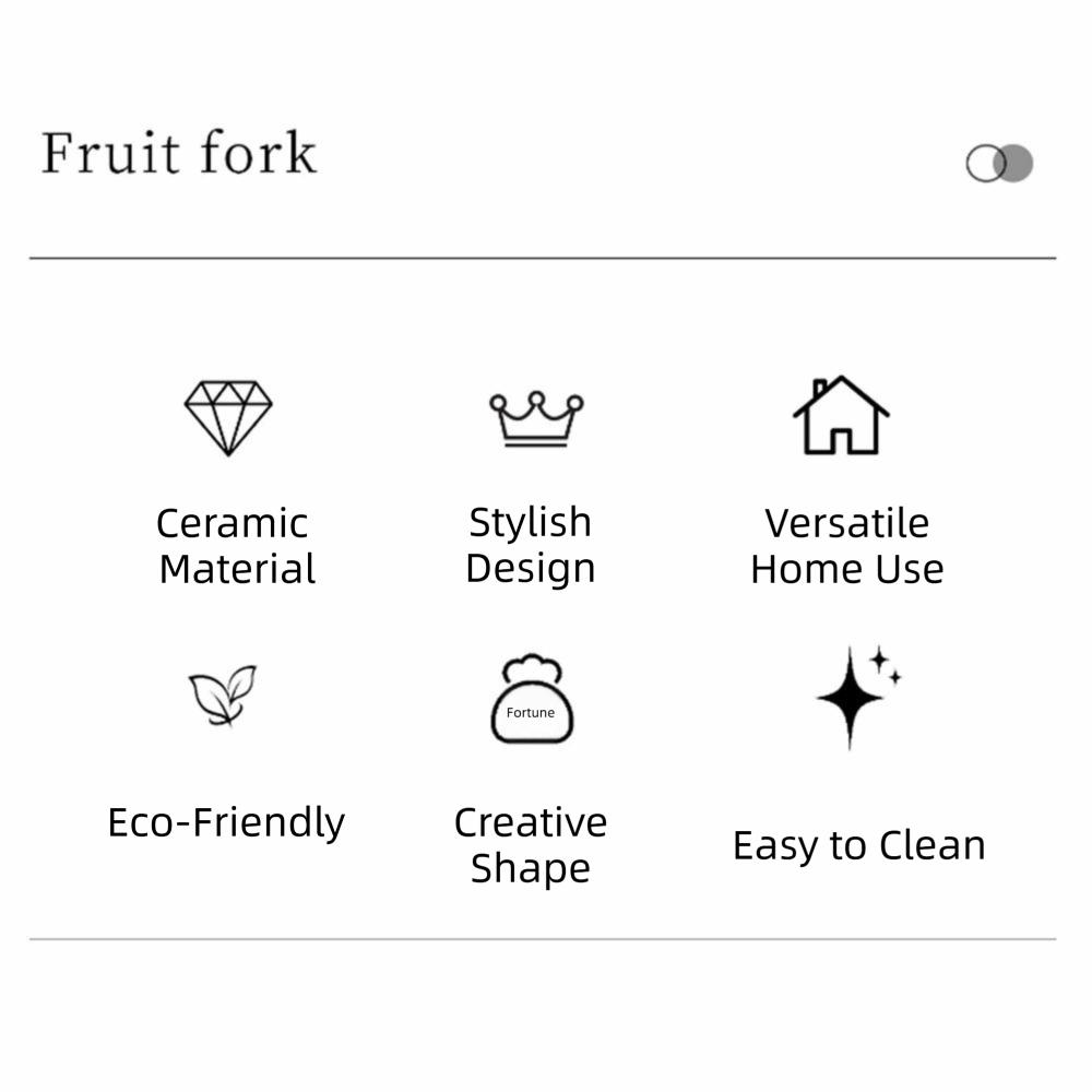 Creative Fu Bag-shaped Fruit Fork Set Rustproof Anti-scald Blessing Bag Fruit Fork Storage Set Ceramic Jar Food Grade