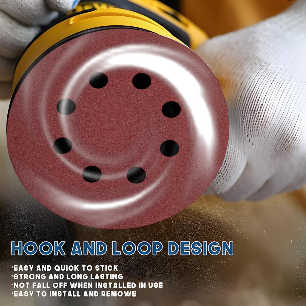 100PCS Sanding Discs 8Holes Hook and Loop Adhesive Sandpaper 125mm 80~3000 Grits For Random Orbital Sander Abrasive Sheets Tools