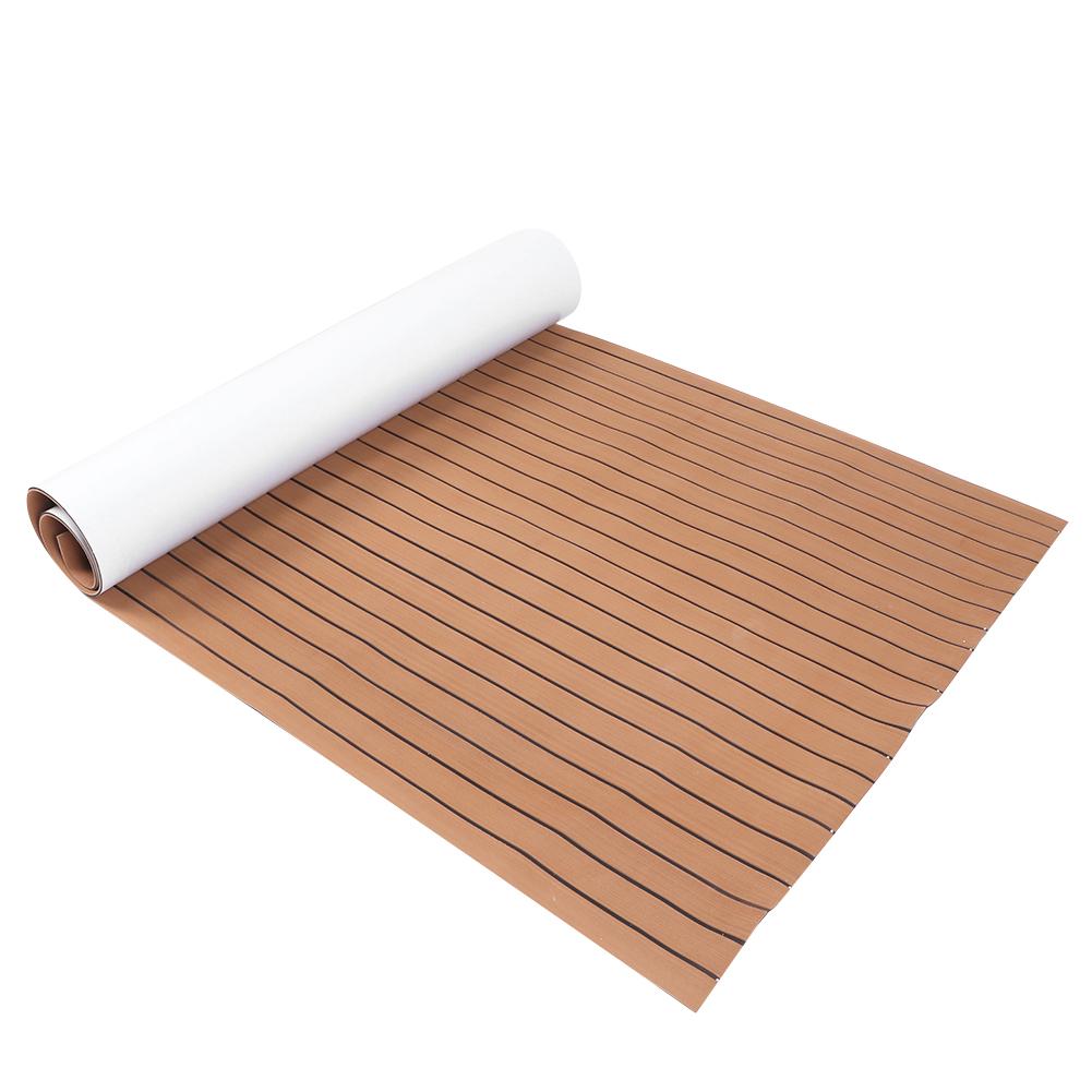 EVA Flooring Mat 120x240cm Non-Slip Self Adhesive Decking Pad Decoration for Marine Boat Yacht(Light Brown Black )