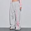 Y2K Cross Rivet Embroidered Sweatpants Women Loose Straight Leg Casual Track Pants