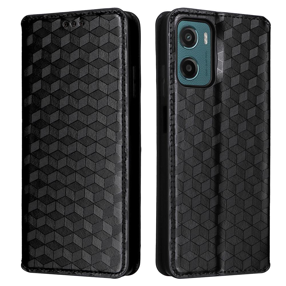 Dla Motorola Moto G05 4G/E15 4G Etui Portfelowe Skóra Wytłaczana w Romby Pokrowiec na Telefon