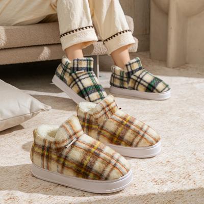Colorful Bag and Cotton Slippers for Women, Autumn and Winter with Plush Slippers for Comfortable Home Wear, Outdoor Slippers , Couple Snow Boots