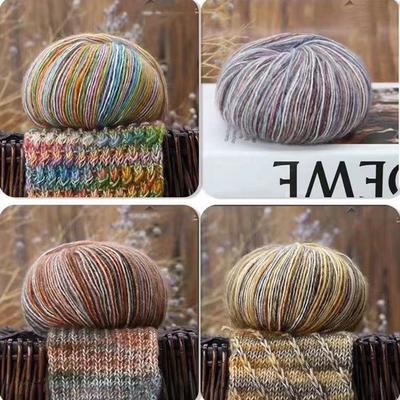 Super Soft Knitting Wool Yarn Multicolored Manual Hand Knitting Yarn Comfortable Medium Thick Variegated Worsted Weight Yarn