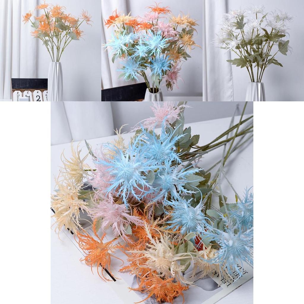 Artificial Eryngium Foetidum Art Flower For Photography Props And Interior Decorating