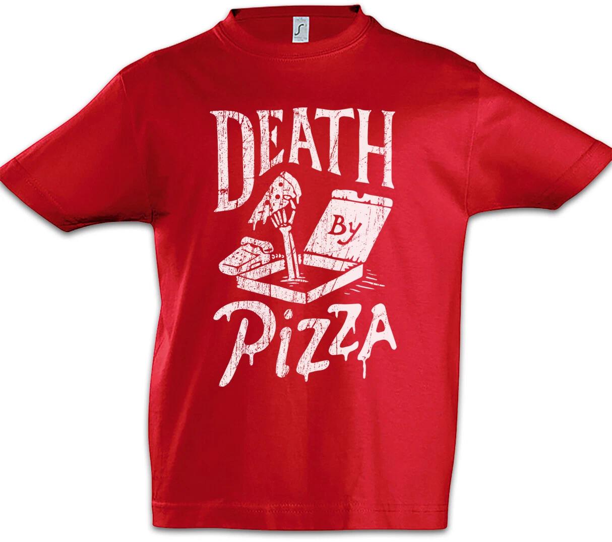 Death By Pizza Kids Boys T-Shirt Fun Zombie Grave Grave Grave Headstone- 130