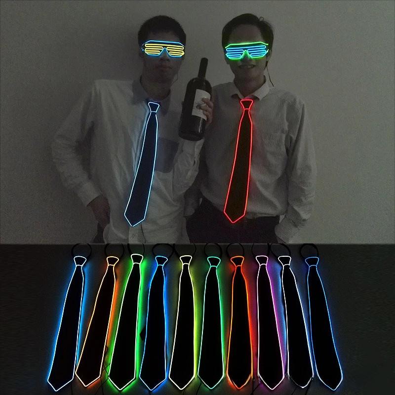 Led Glow Tie Vibrant Colorful Light-up Tie For Parties Bars And Ktv Events