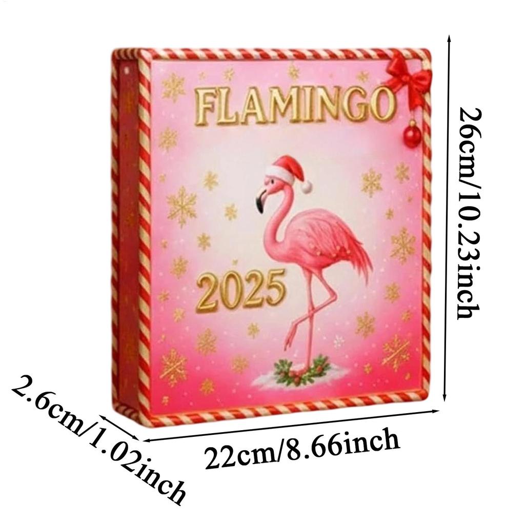 24 Tage Countdown Kalender Ornamente Flamingo Countdown Kalender Hängbare Szenen Requisiten 2D Flache Acryl Kunst Neujahr Hängende Dekoration