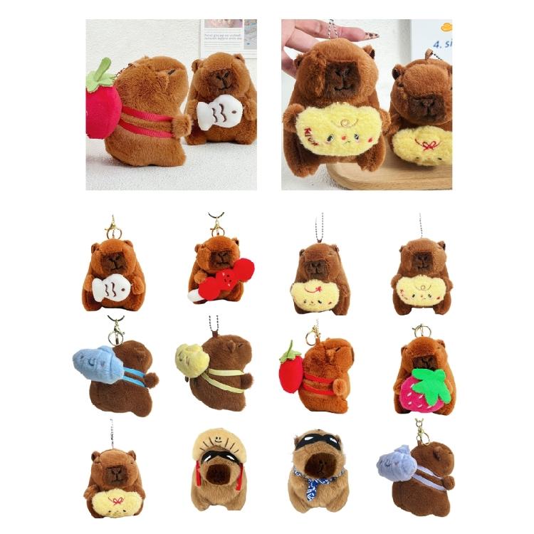Capybara Plush Keychain Bag Decoration Bags Pendant Lucky Charm Keyring Purse Accesories Designed For Adults