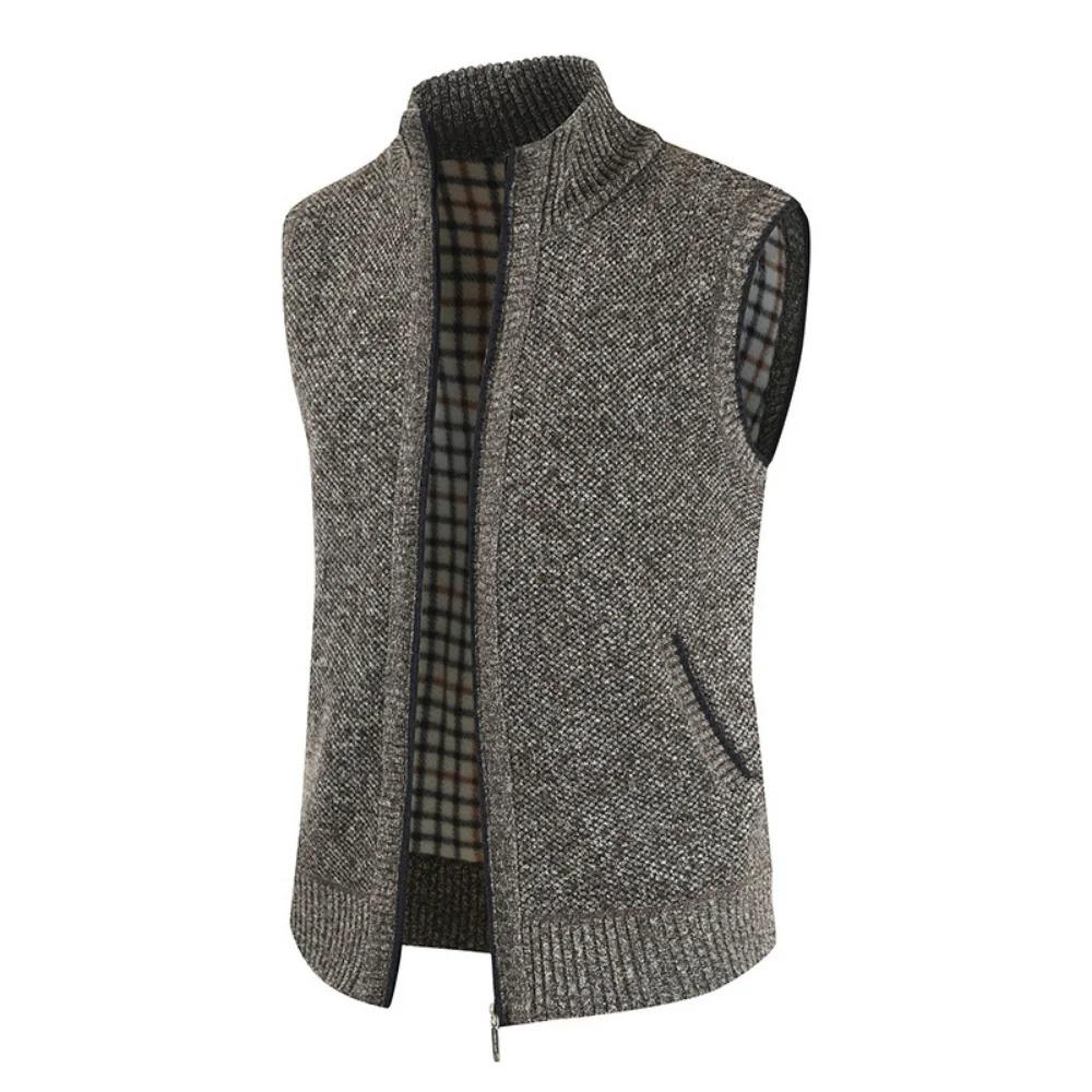 Autumn and Winter Men's Coat Warm Outer Wear Vest Casual Sleeveless Jacket Thermal Stand Collar Waistcoat