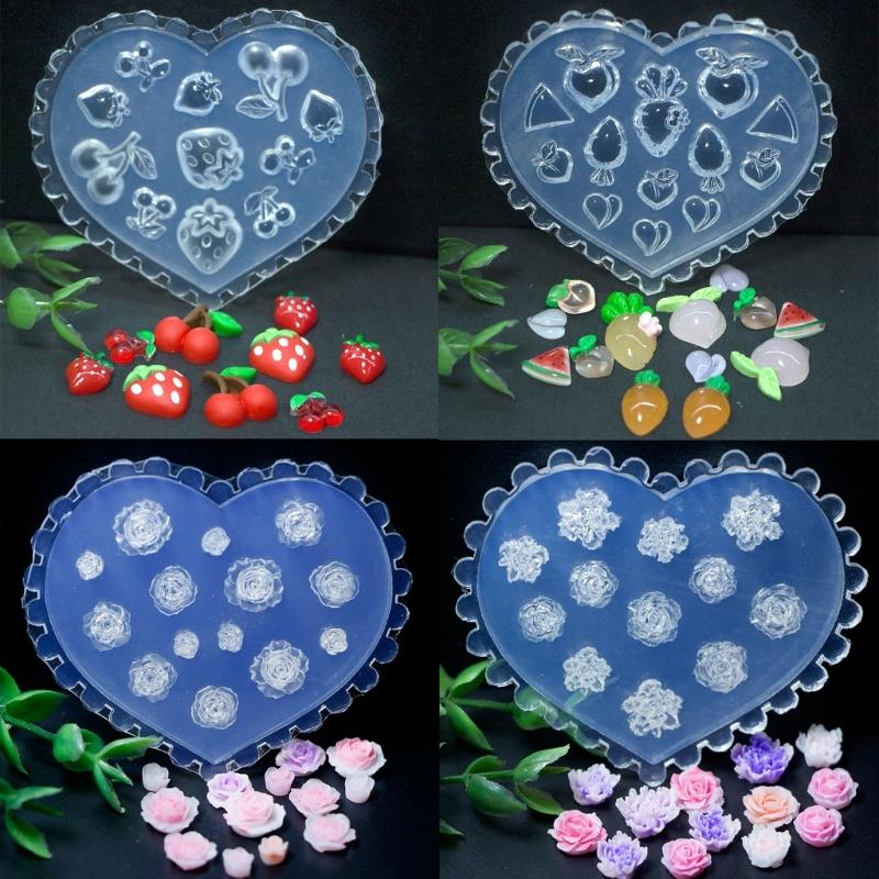 Set of 10 Silicone Nail Art Mold Embossing Patterns Nail Mould Decorations Jewelry Making Tool Handmade Ornament Molds