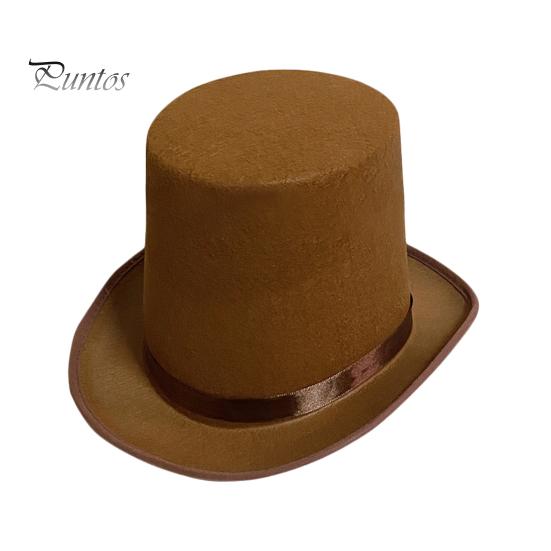 Black Magician Hats High Top Hat British Jazz Topper Male for Plays And Female Court Gentleman Flat Felt Performances Role Play Christmas Dressing