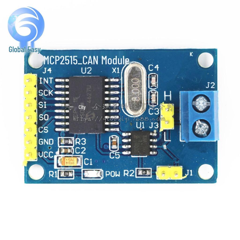 MCP2515 CAN Bus Module with TJA1050 Receiver and SPI Protocol for 51 Microcontroller Programming.