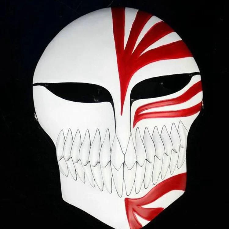 Bleach Ichigo PU Mask Japanese Anime Kurosaki Full Face Cosplay Accessories Halloween Party Masquerade Custom Mask Prop Gift
