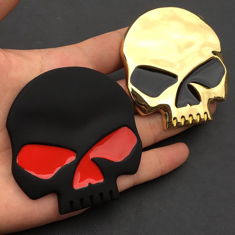 Metal Skull Car Emblem Sticker for Hood, Tail, and Body Modification