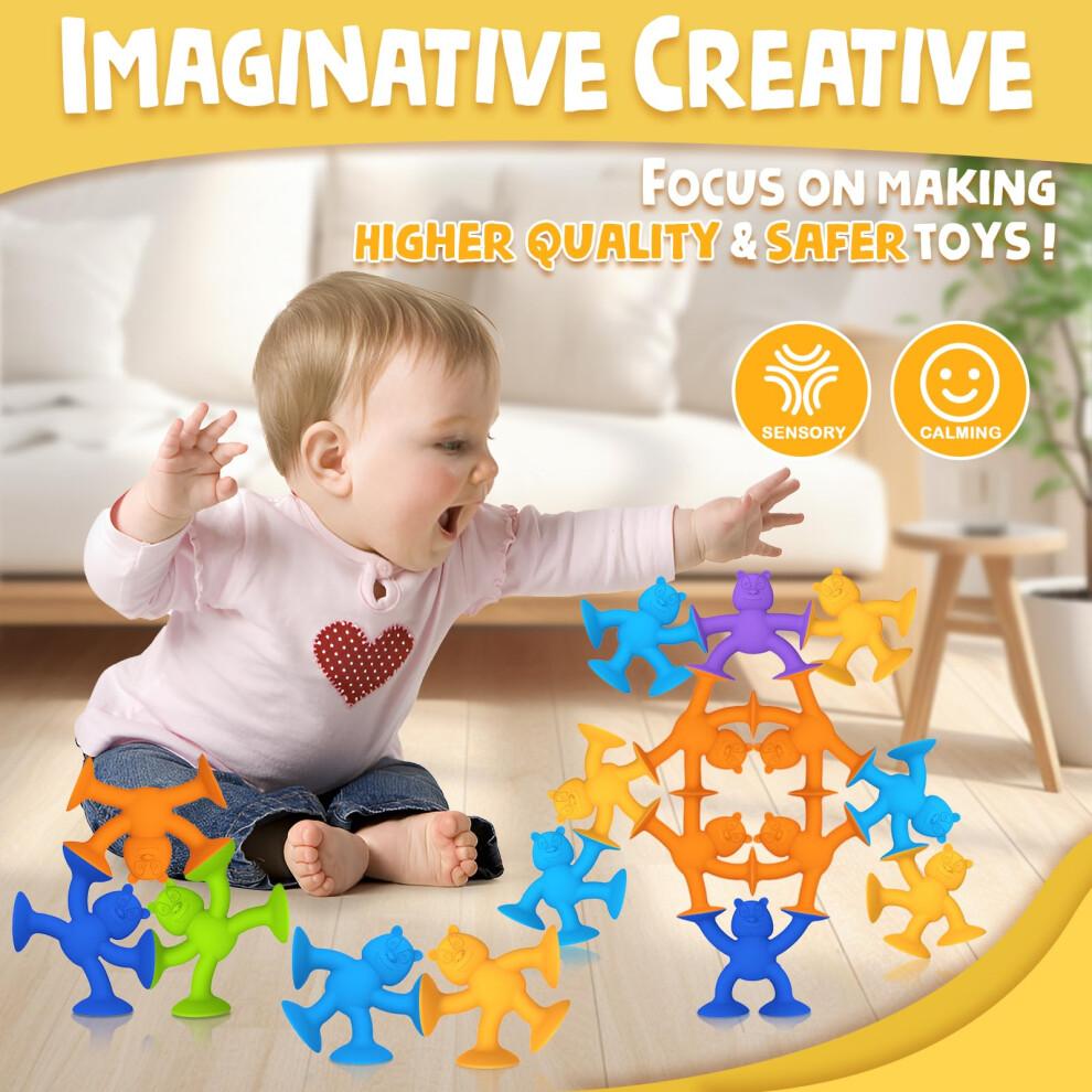 Baby Bath Toys Suction Toys for Kids,Toddler Travel Toys for Connect, Build, Create Kids Suction Fidget Toys Suction Cup Toys for Windows Building To