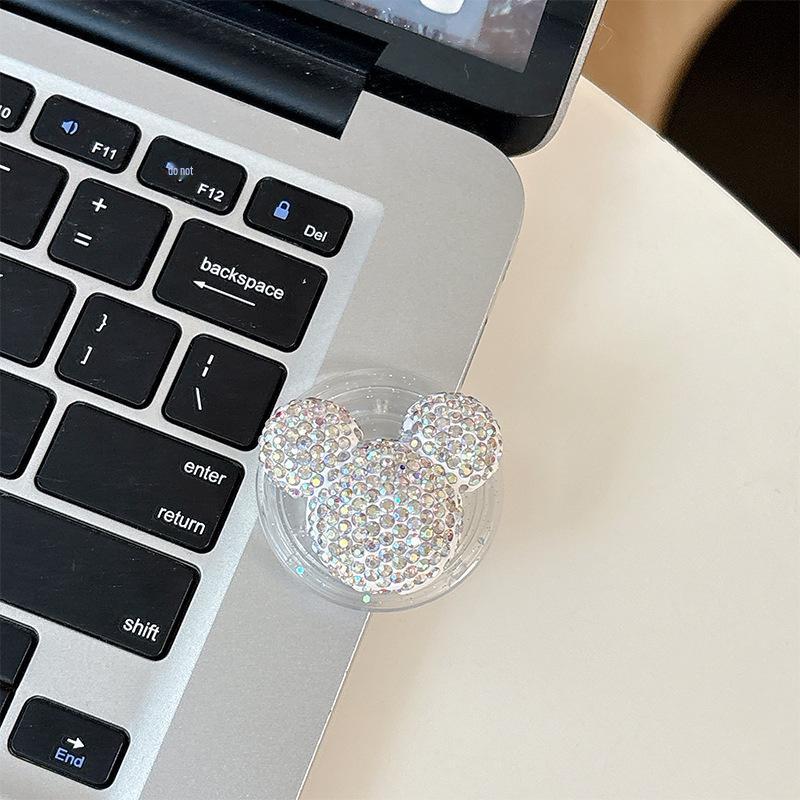 Magnetic Rhinestone Mickey Mouse Phone Holder & Rotating Finger Ring