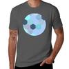 Denim Blue Aqua  Indigo Hexagon Doodle Pattern Tshirt Christmas Casual Tee Shirt
