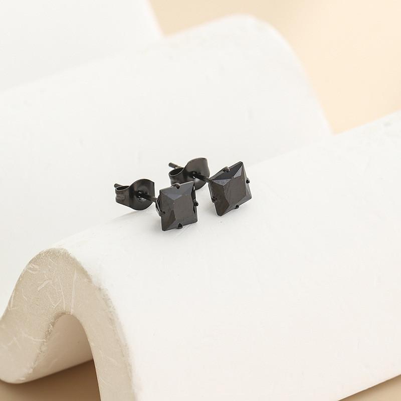 Stainless Steel Geometric Zirconia Earrings Set For Men Women Summer