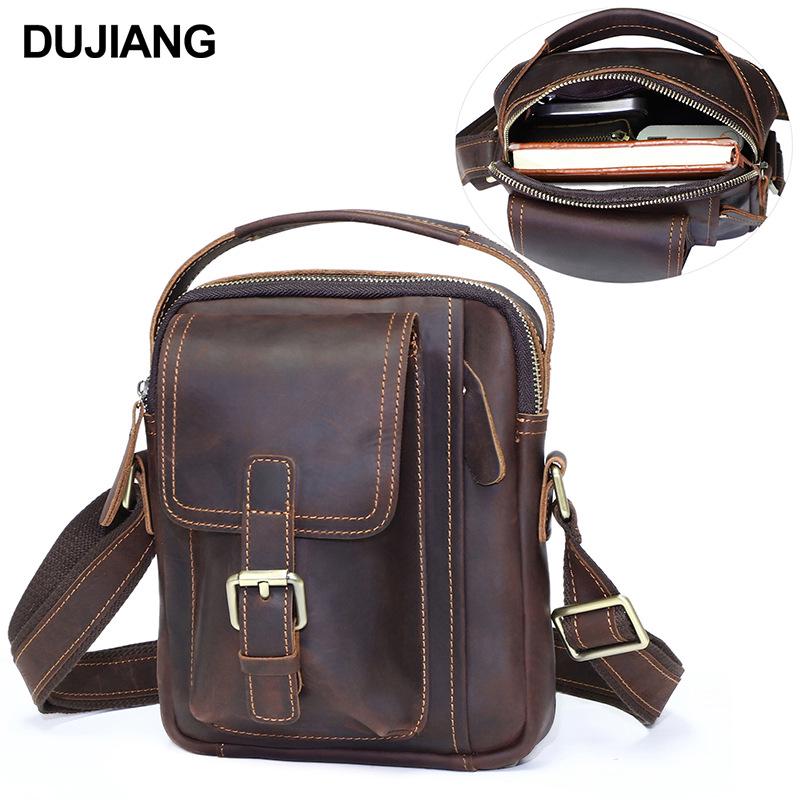 

Мужская сумка кроссбоди из натуральной кожи - Кожа коровья высшего слоя, Растительного дубления, Многофункциональная сумка для телефона и плеча для поездок на работу 19*5*23cm