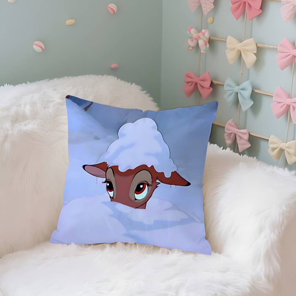 Classic Cartoon BBambiS Kawaii Throw Pillow Covers Pattern Cushion Cover Suitable For Sofa Bedroom Car Pillow Cover