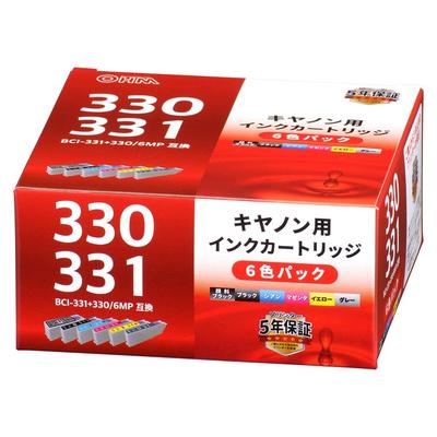 OHM Electric Compatible Ink Cartridges for Canon BCI-331+330/6MP, 6-Color Pack, INK-C331+330-6P (Product Code 01-7770)