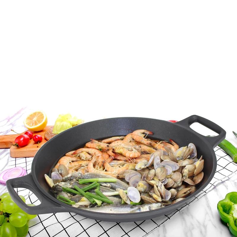 Crayfish plate Fried Bun Plate Double Ear Non stick Pancake Pot Steak frying pan pancake pan Flat bottom non stick seafood plate