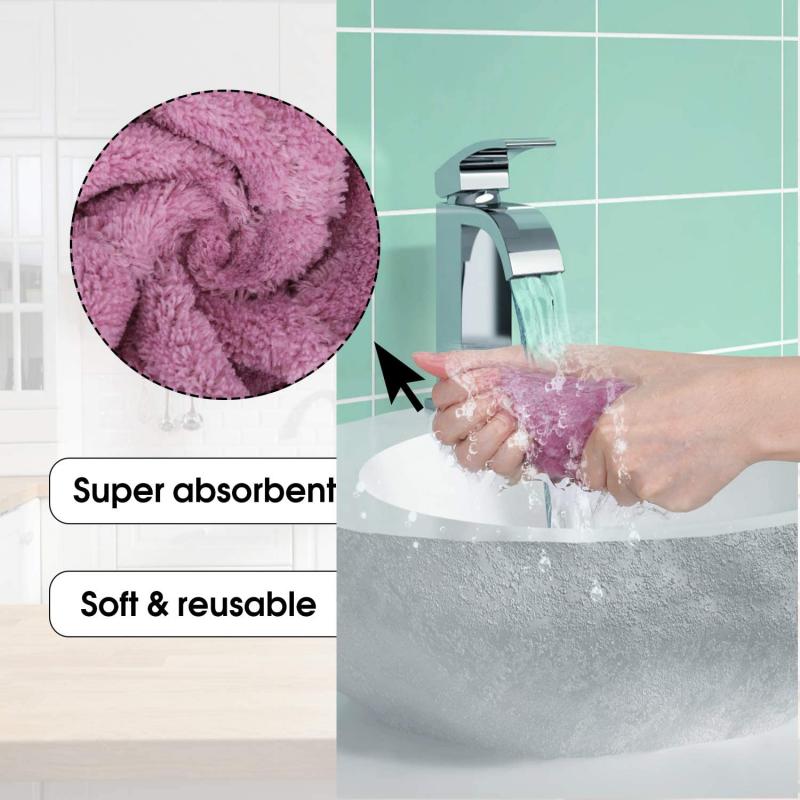 50/30/10/5pcs Microfiber Towel Absorbent Kitchen Cleaning Cloth Non-stick Oil Dish Towel Rags Napkins Tableware Household Towel
