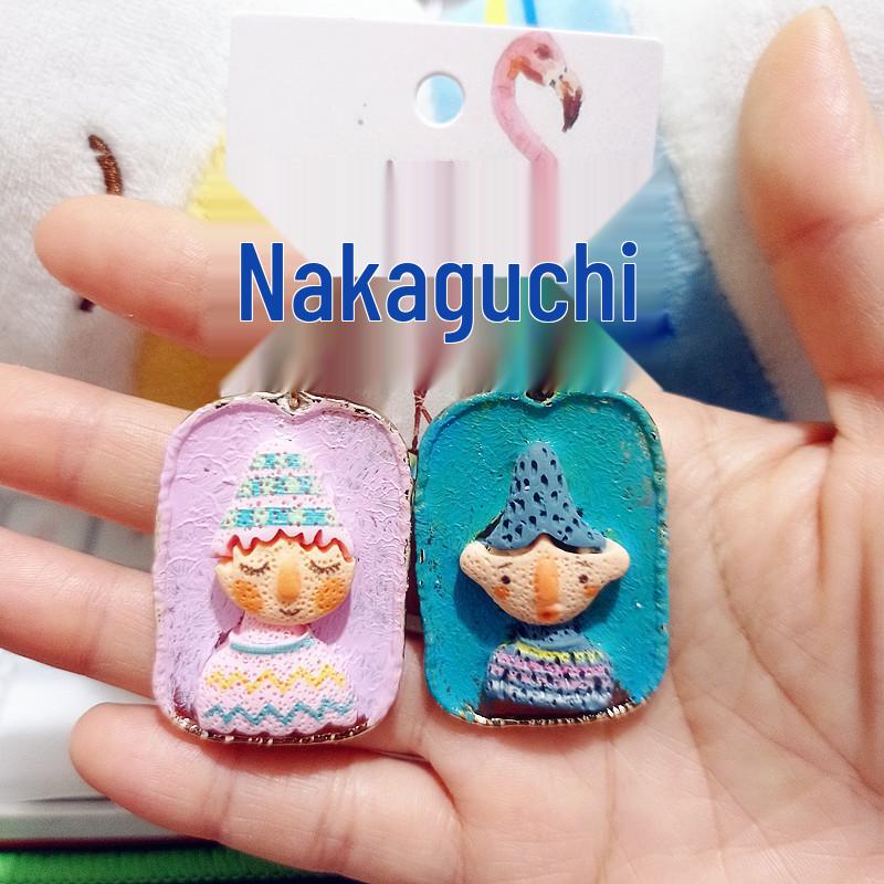 

Расписанные вручную индийские этнические серьги-куклы - красочные мультяшные серьги для женщин