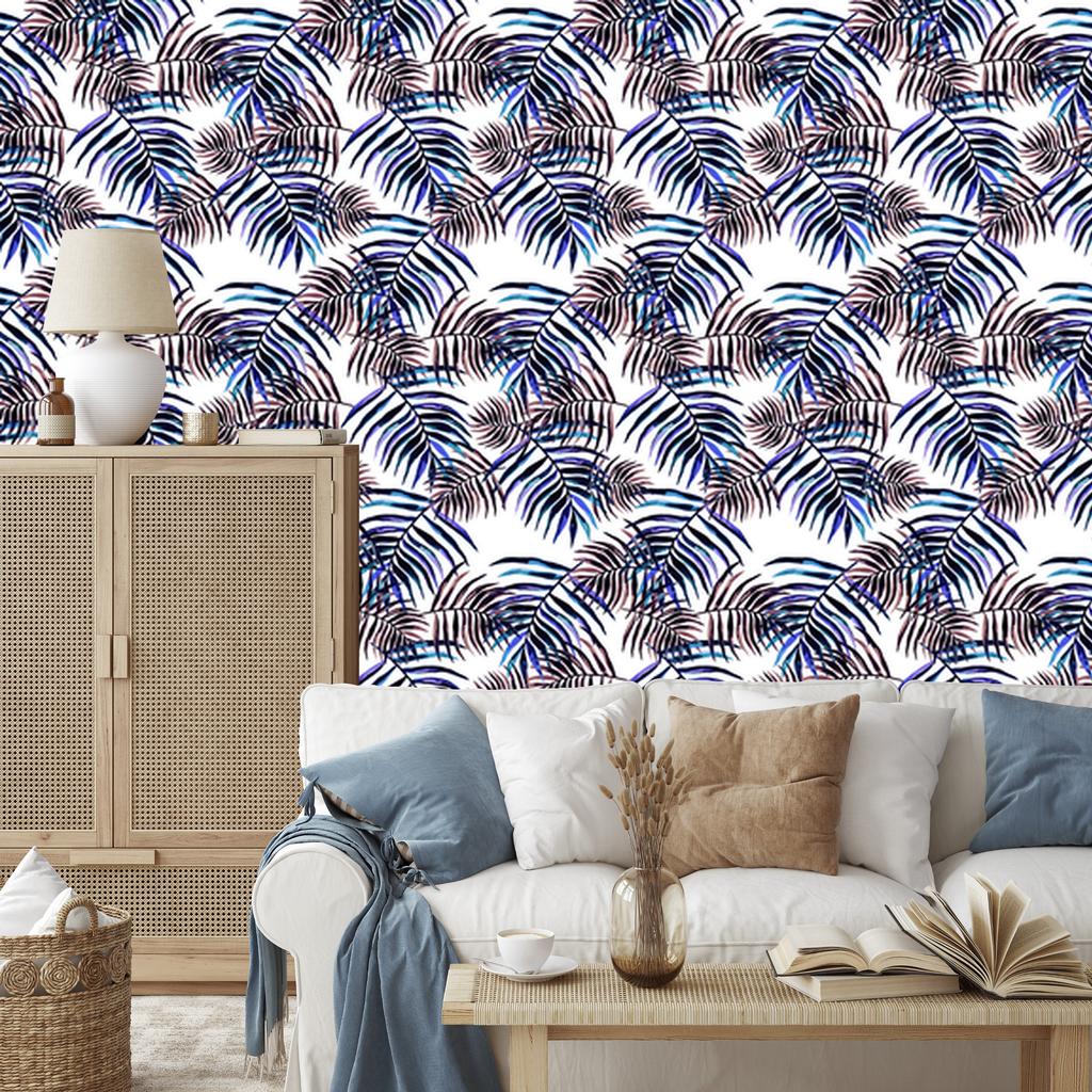 Colorful Palm Leaves Wallpaper for Living Room and Bedroom 50x1000