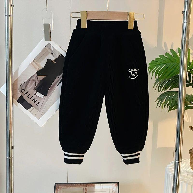 Jungen Samt-gefütterte Freizeithosen - Herbst/Winter 2026 Kollektion Warme Trendige Lange Hosen für Mittelgroße und Kleine Kinder